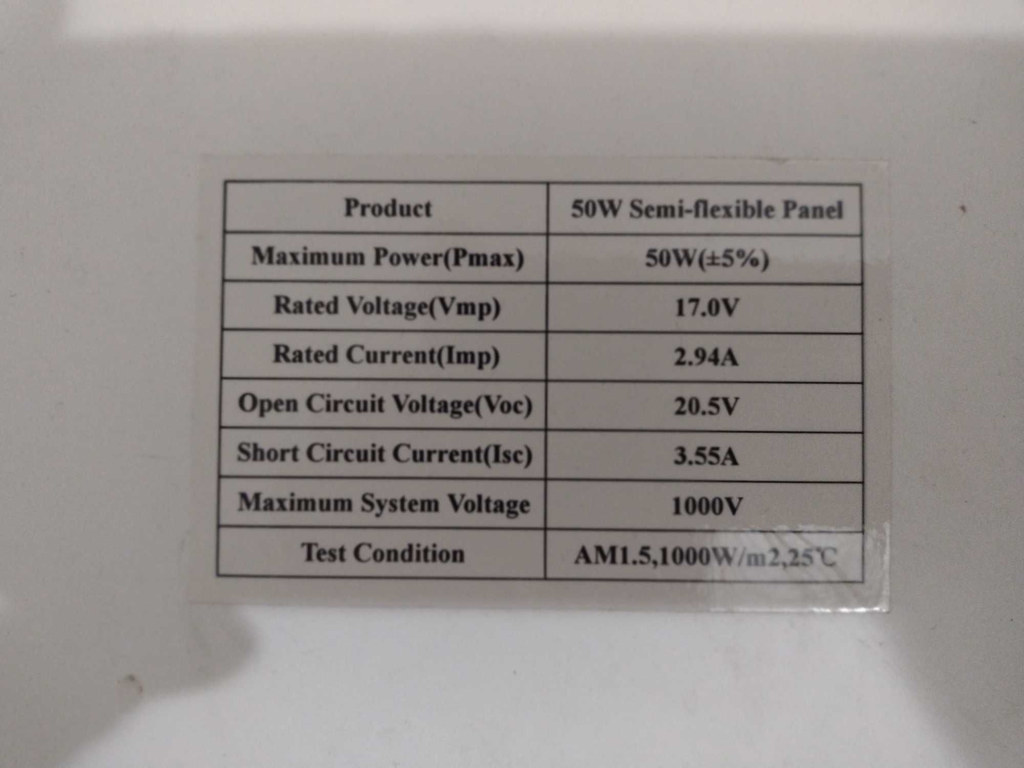 Напівгнучкий сонячний фотогальванічний модуль ALTEK 50W ALT-FLX-50