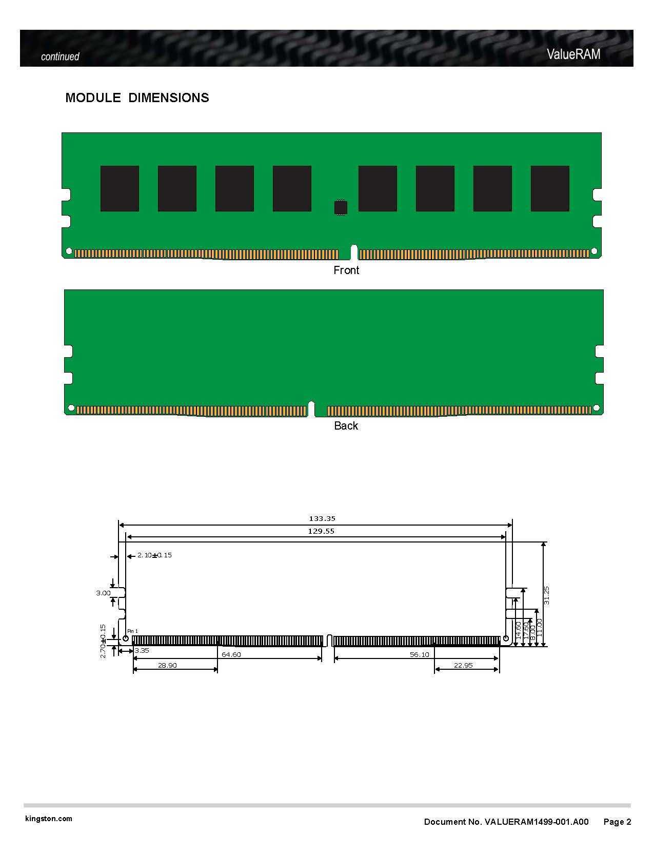 Memórias 8GB DDR4-2133 CL15 SDRAM