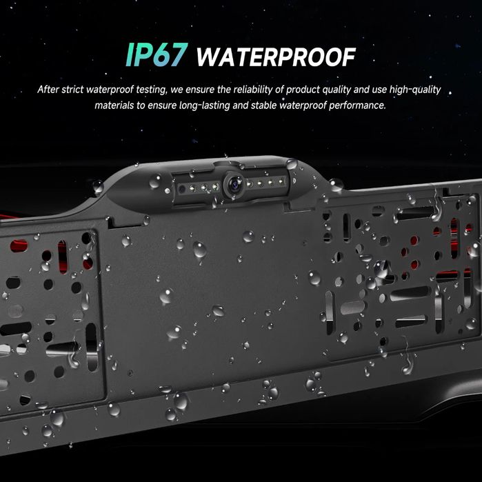 Mini Câmara FullHD marcha atrás na placa de matrícula visão nocturna