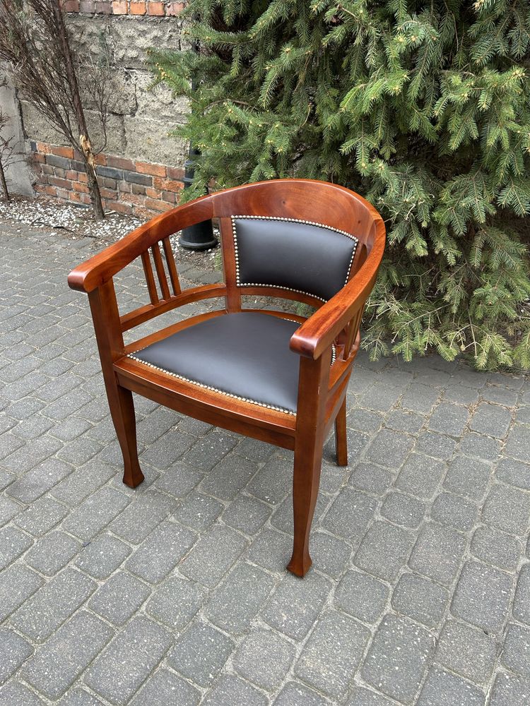 Stylowe Krzesło Do Biurka Fotel Skóra Naruralna Tron Po Renowacji