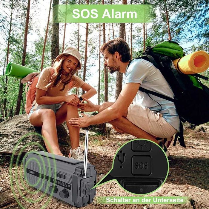 Lampa solarna z funkcją radia i sygnału SOS