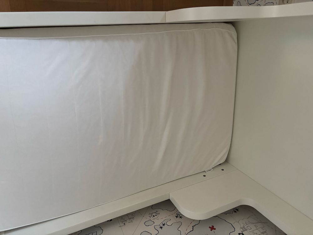 Łóżko łóżeczko Ikea Busunge rozsuwane 80x200 plus materac ikea