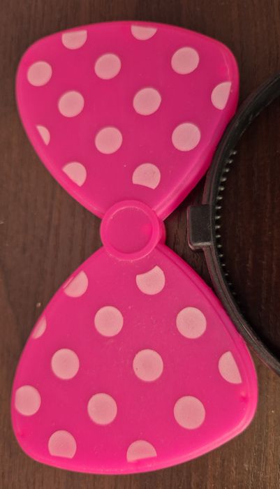 opaska z różową kokardą w białe kropki Myszka Minnie