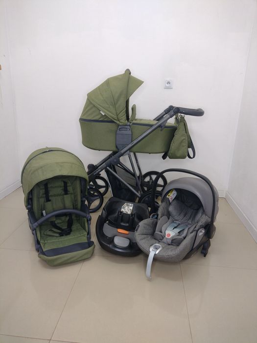 Wysyłka/odbiór wózek 4w1 Bebetto Flavio 03+Cybex Cloud Q Plus ISOFIX