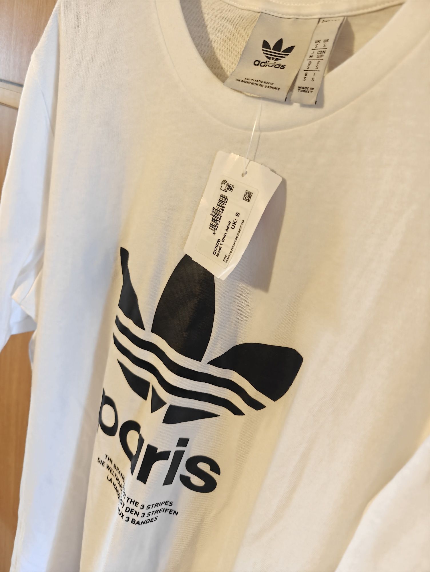 Nowa koszulka t-shirt Adidas Originals Paris s M L męska biała