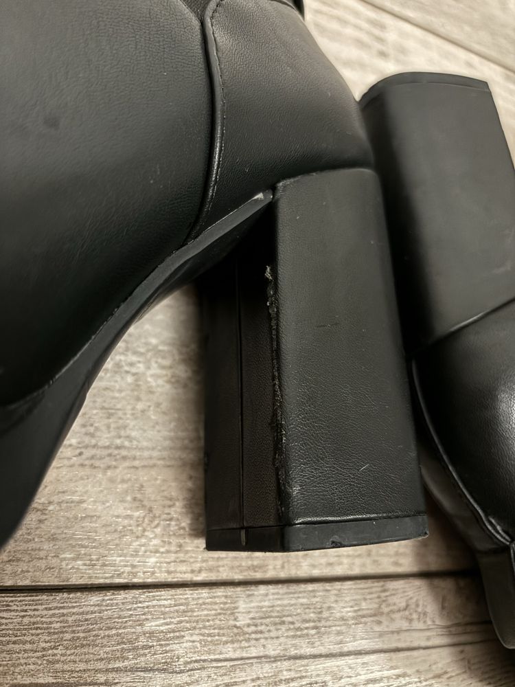 Buty botki damskie czarne 37 Zara,  obcas 10 cm