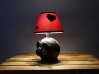lampka nocna czerwona czarna ze świnki świnka świnia zwierzak