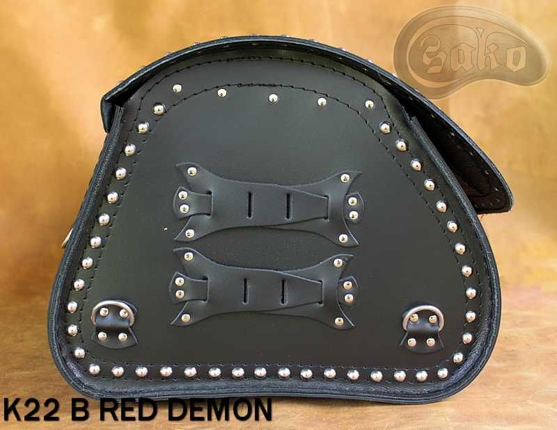 Kufer skórzany motocyklowy K22 RED DEMON A, B producent SAKO
