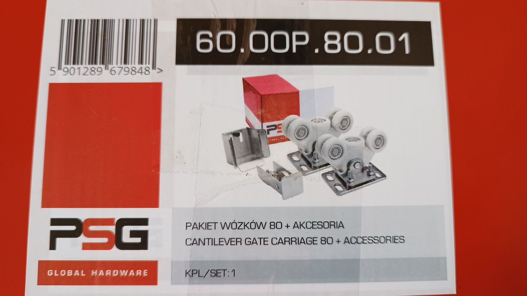 Wózek jezdny do szyny aluminiowej stalowej 80 60.003.01 zestaw- brama