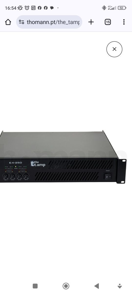 PA sistema som OHM 1100W RMS com amplificador 4 canais e x-over