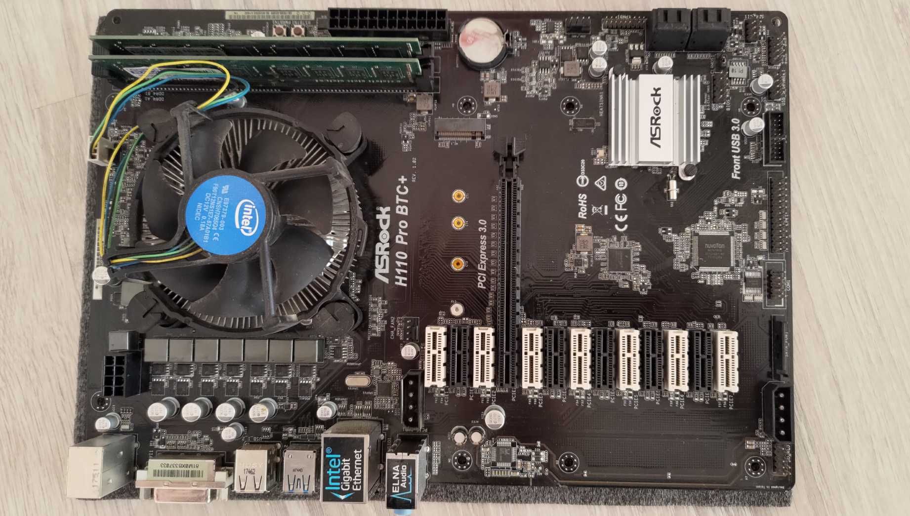 Материнська плата ASRock H110 PRO BTC+ Intel Celeron G3900+8Gb DDR4