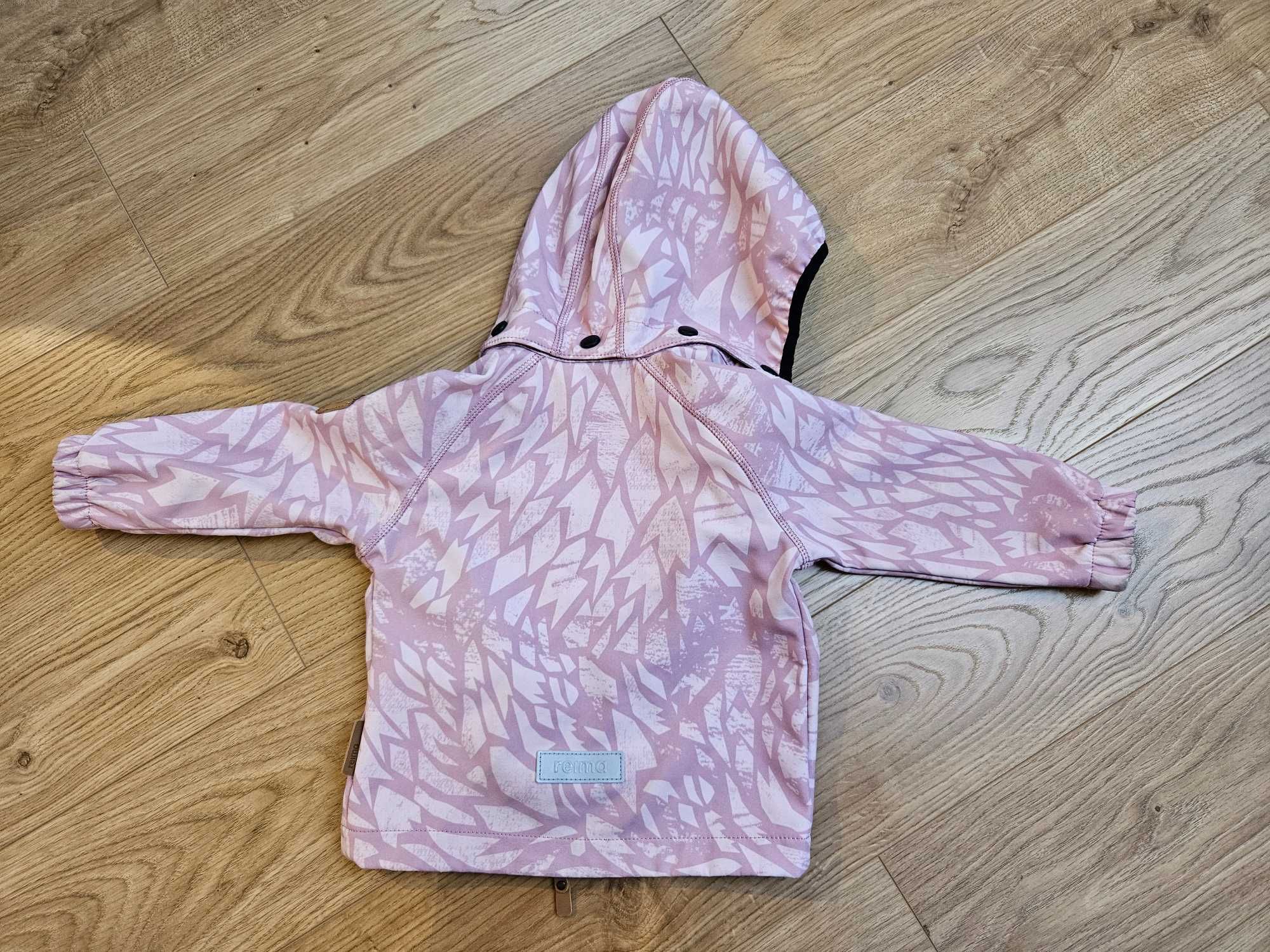 Śliczna kurtka softshellowa Reima, różowa, r. 80, stan bardzo dobry