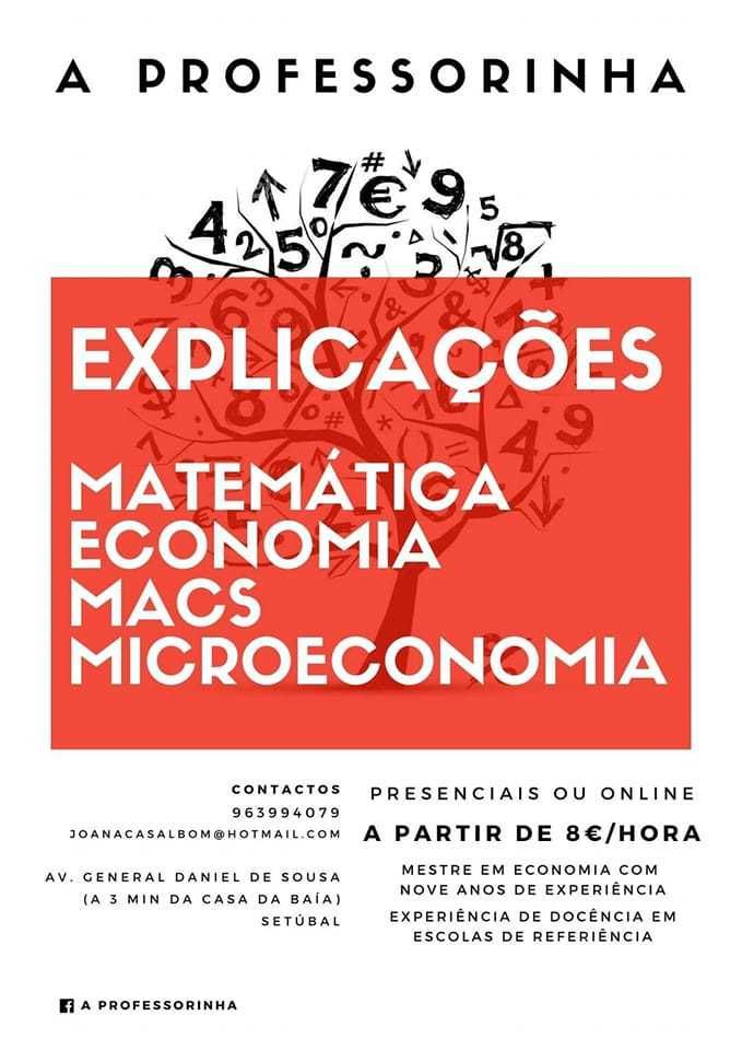 Explicações Matemática, MACS, Economia e Microeconomia, a partir de 8€