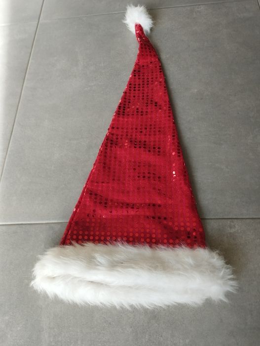 Czapka mikołaja z cekinami