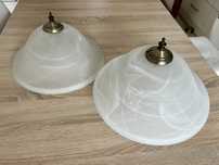 Dwie lampy art deco UK szklane klosze plafon lampa sufitowa żyrandol