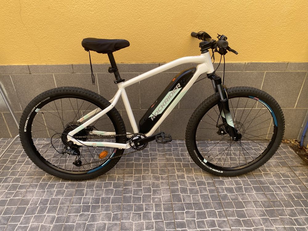 Bicicleta BTT Elétrica Semirrígida 27,5" E-ST100 BRANCO