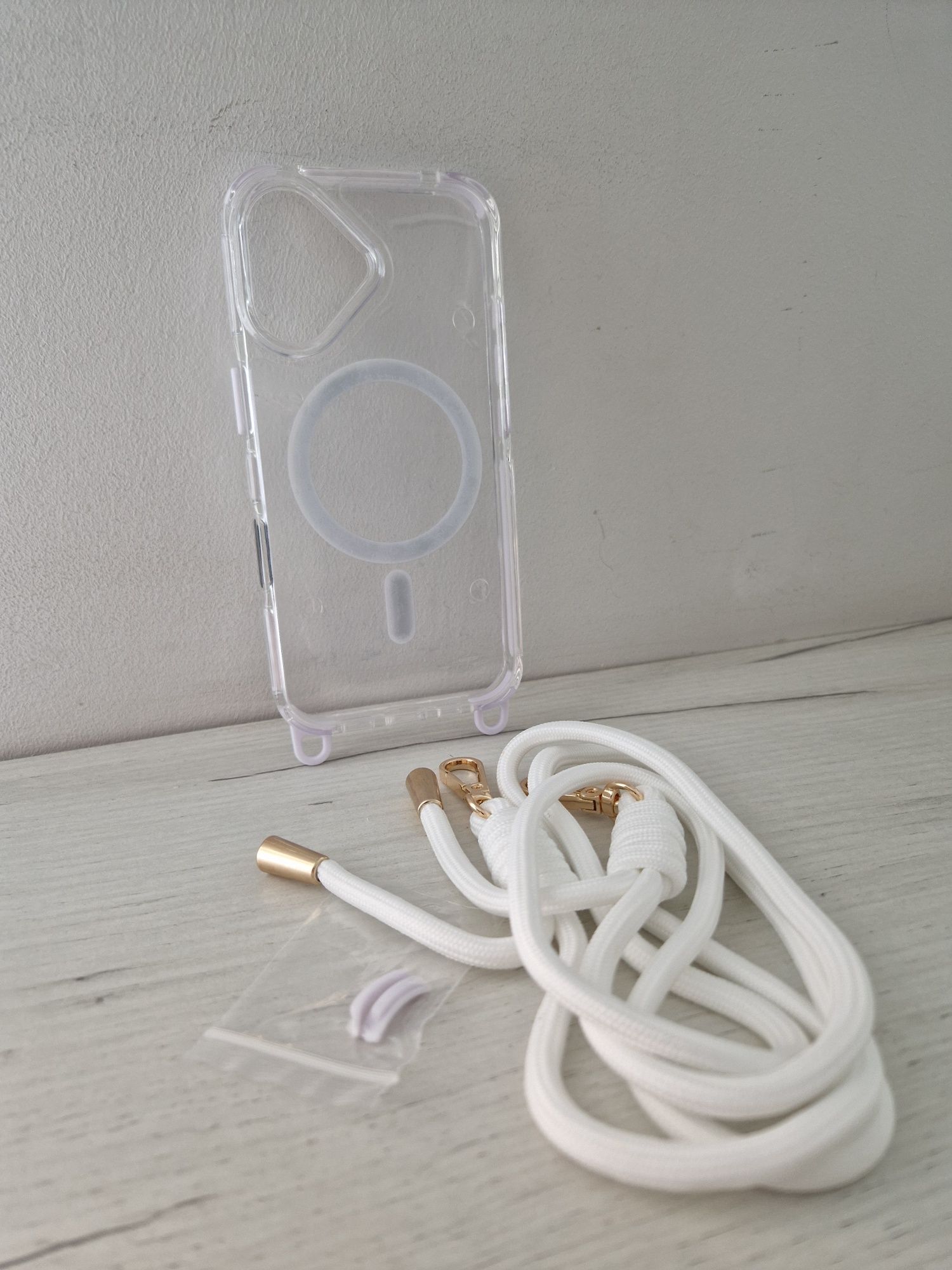 Tel Protect Strap Clear Case do Iphone 16 biały