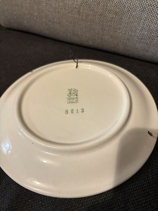 Zestaw 2 talerzyków Włocławek fajans- ręcznie malowane