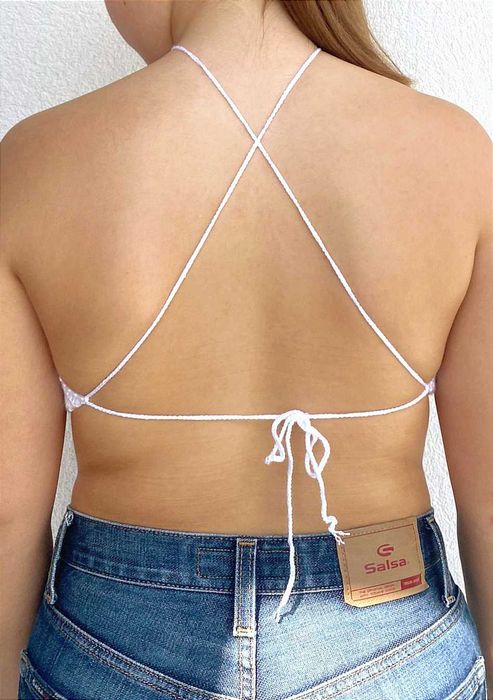 Tops em crochet feitos à mão