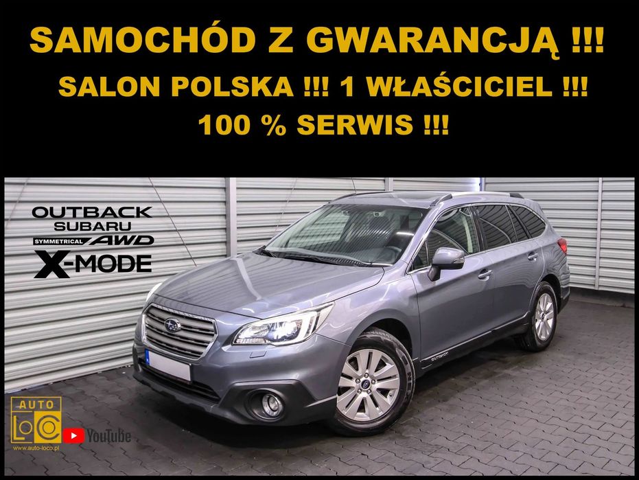 Subaru Outback AUTOMAT + 4x4 + Salon POLSKA + 100% SERWIS SUBARU + 1 Właściciel !!!