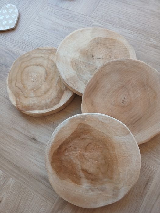 Naturalny okrągły plaster drewna pod stroik świąteczny podkładka drewn