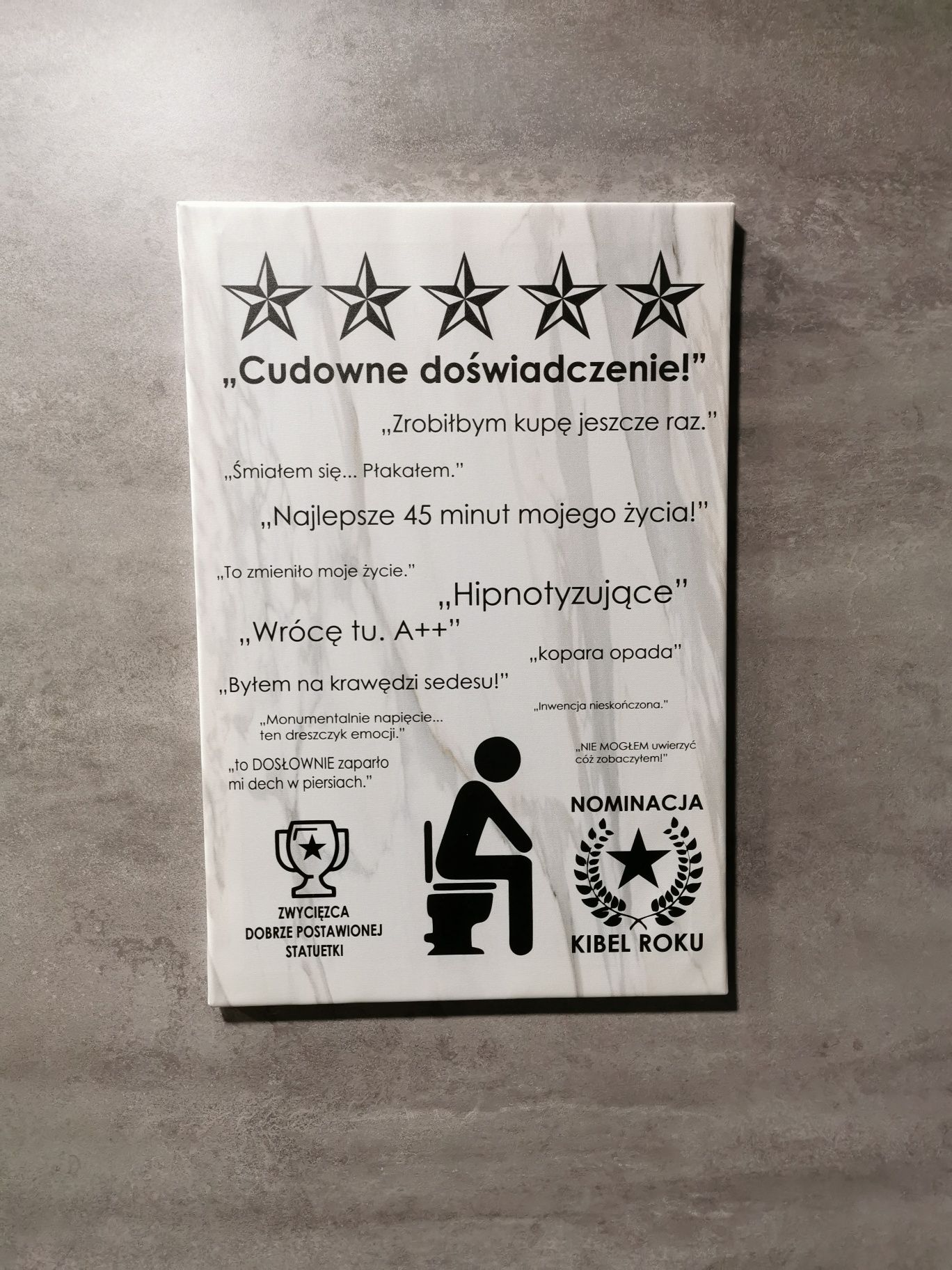 Plakat na płótnie. Łazienka, toaleta, WC najlepszy w mieście.