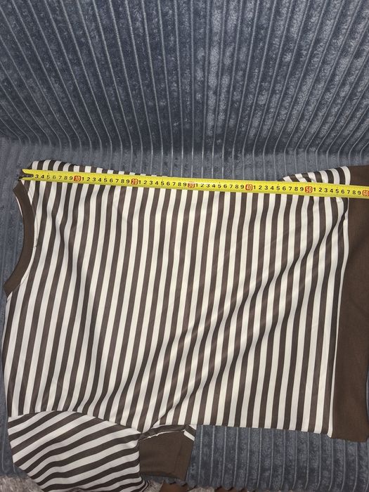 Bluza w pasy biało czekoladowe