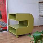 Modernistyczny stolik na kółkach vintage  Ikea Ilen lata 90 space age