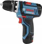 Wkrętarka Bosch zasilanie akumulatorowe 12 V GSR 12V-15 2x akumulator