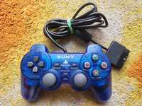 Oryginalny Pad PS2 Playstation 2 Sony Dualshock 2 Clear Blue Niebieski