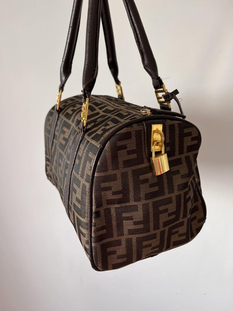 Torba 80s Vintage Fendi Zucca Monogram Boston Bowler