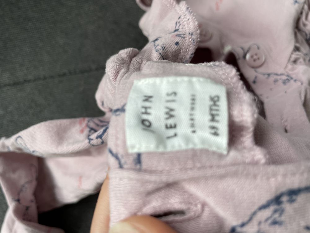 John Lewis sukienka wiosenna w zające, 6-9 miesiecy