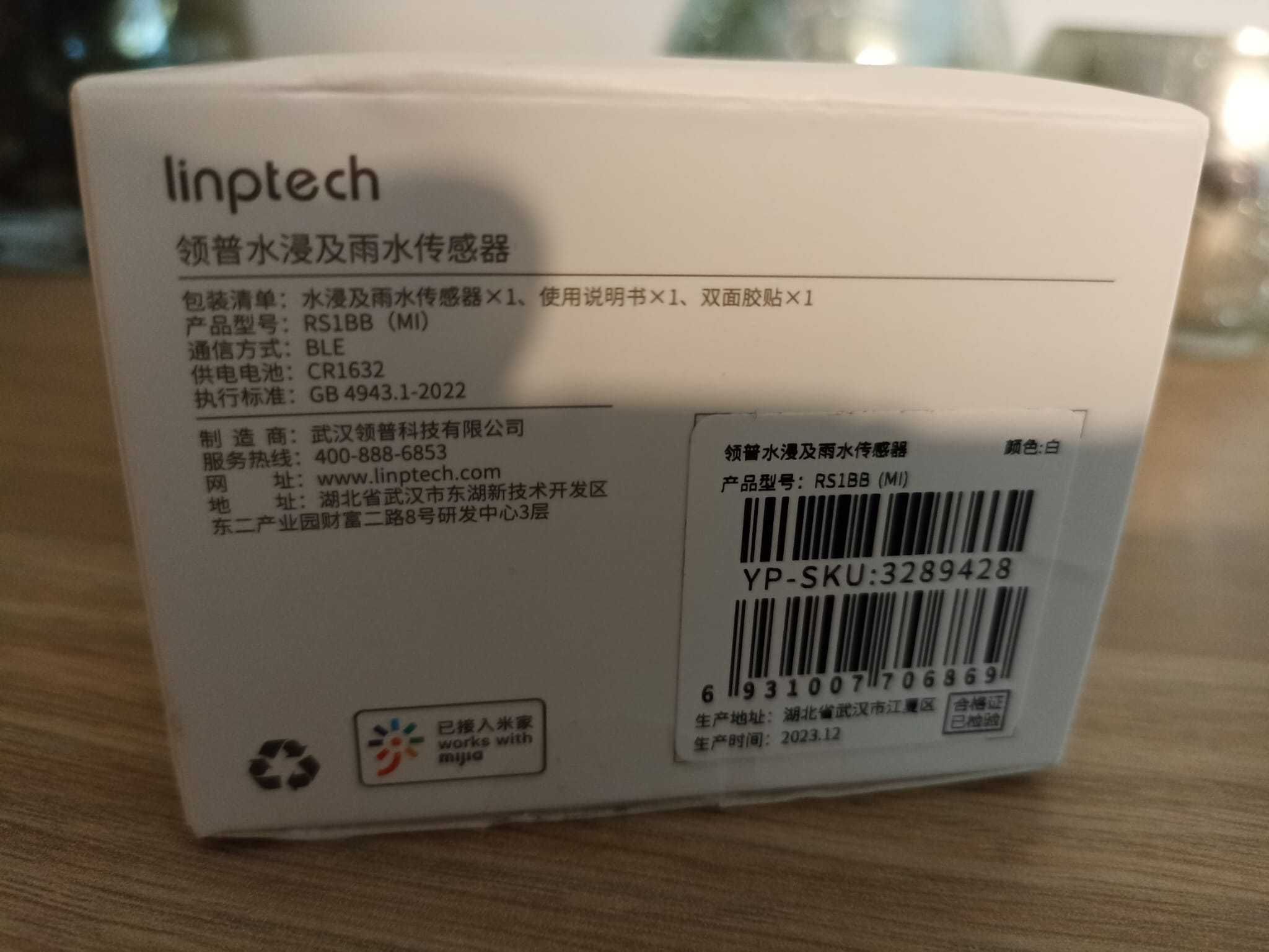 Xiaomi- Linptech Sensor de Imersão em Água, Smart Leak Sensor.