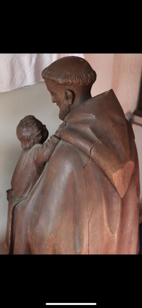 Escultura de 1m de Santo Antonio S. XIX madeira arte sacra