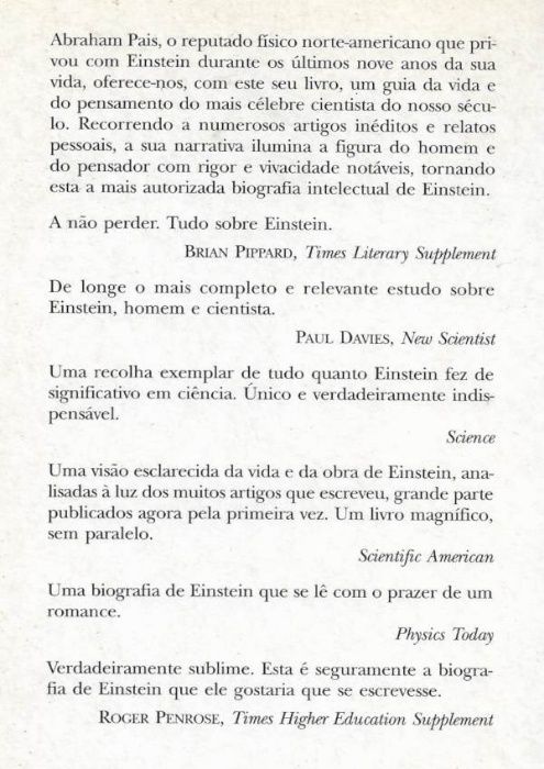 Subtil é o Senhor – Vida e pensamento de Albert Einstein -Abraham Pais