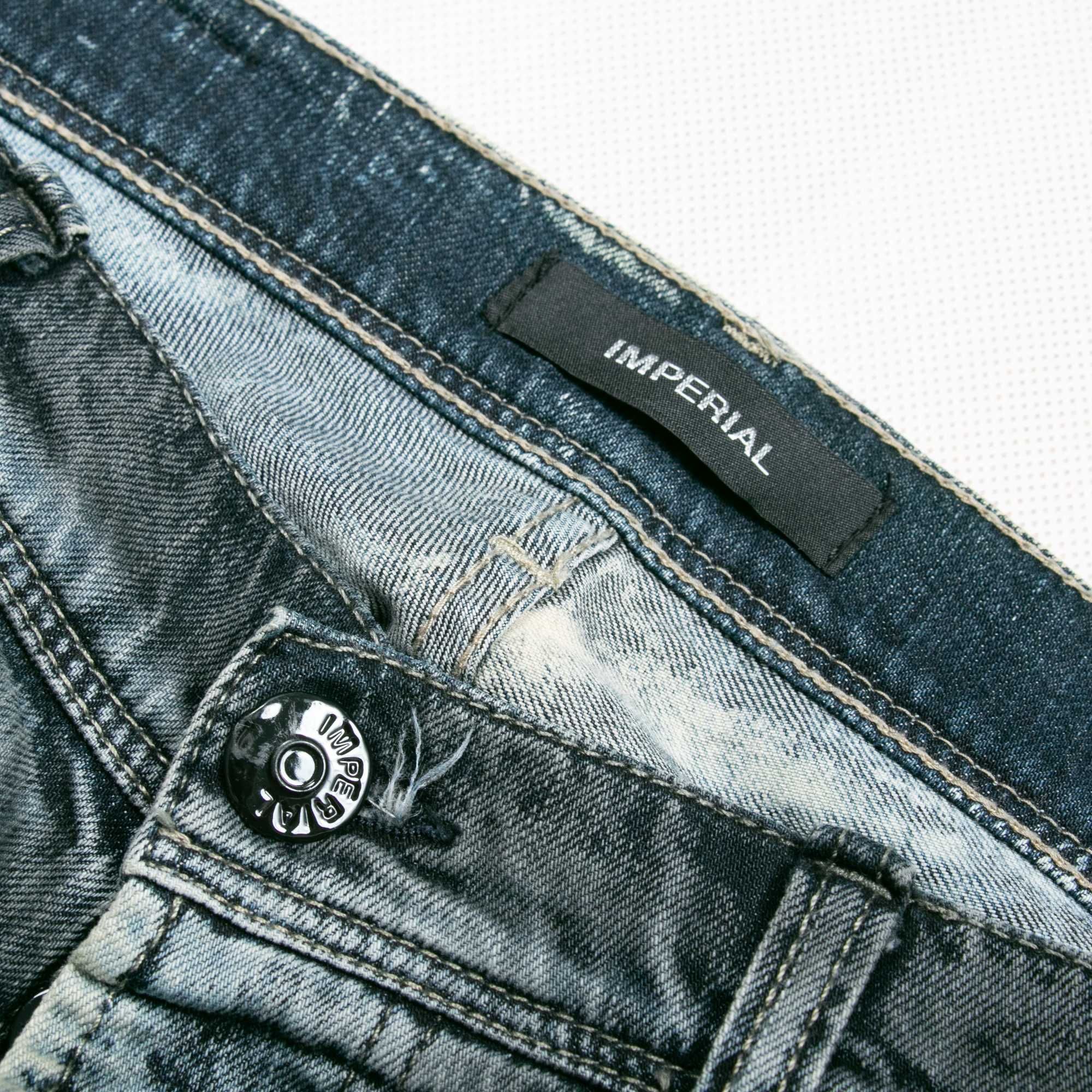 Imperial spodnie jeansowe 48eu/M washed denim niski stan