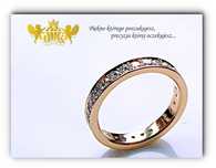 Obrączka z rzędem brylantów szer. 3.5 mm brylanty 2.5 mm 26 szt 1.6ct