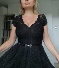 Sukienka orsay czarna s błyszcząca