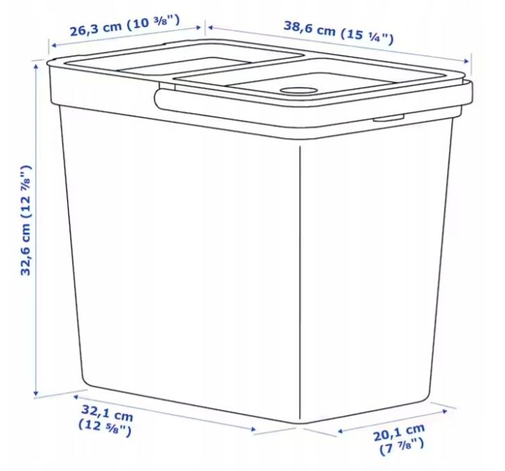 Kosz z pokrywką Ikea Hallbar 22L