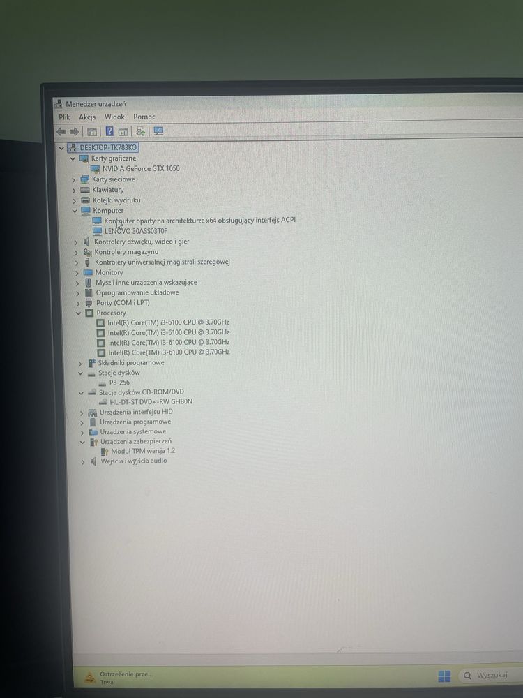 Komputer i3 6100 Gtx 1050