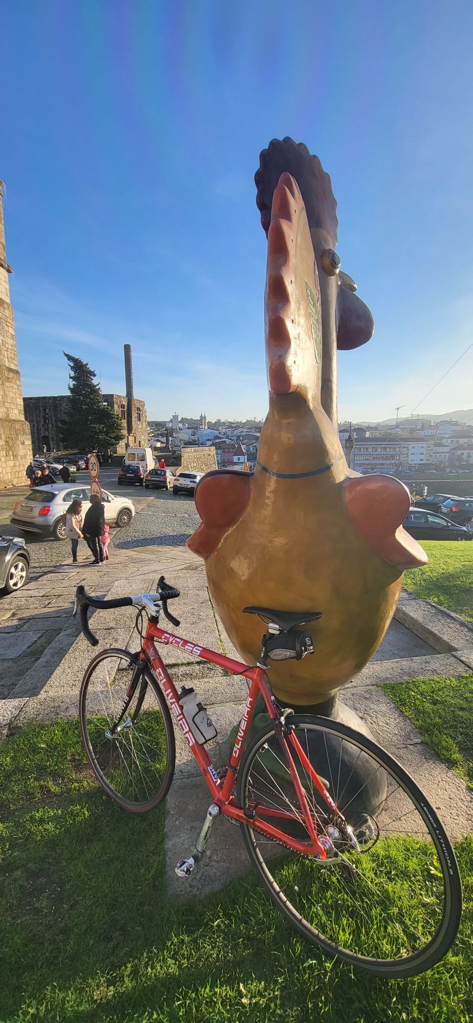 Bicicleta estrada aluminio com forqueta em carbono