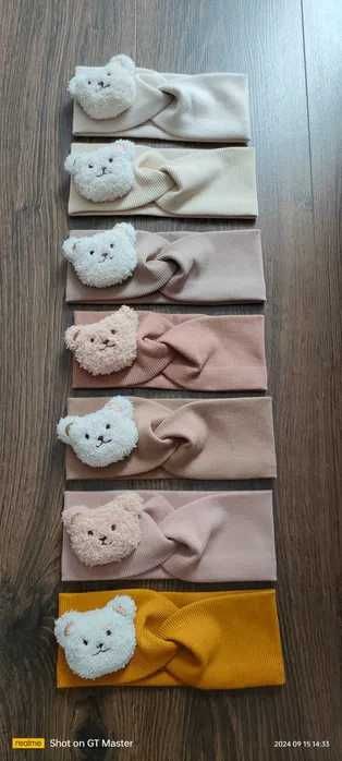 Opaska dla dziewczynki z misiem, Handmade