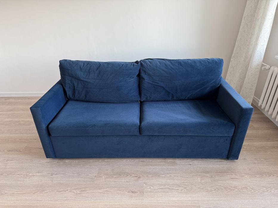 Sofa Włoska Kanapa Łóżko do spania rozkładana 160x200 Niebieska