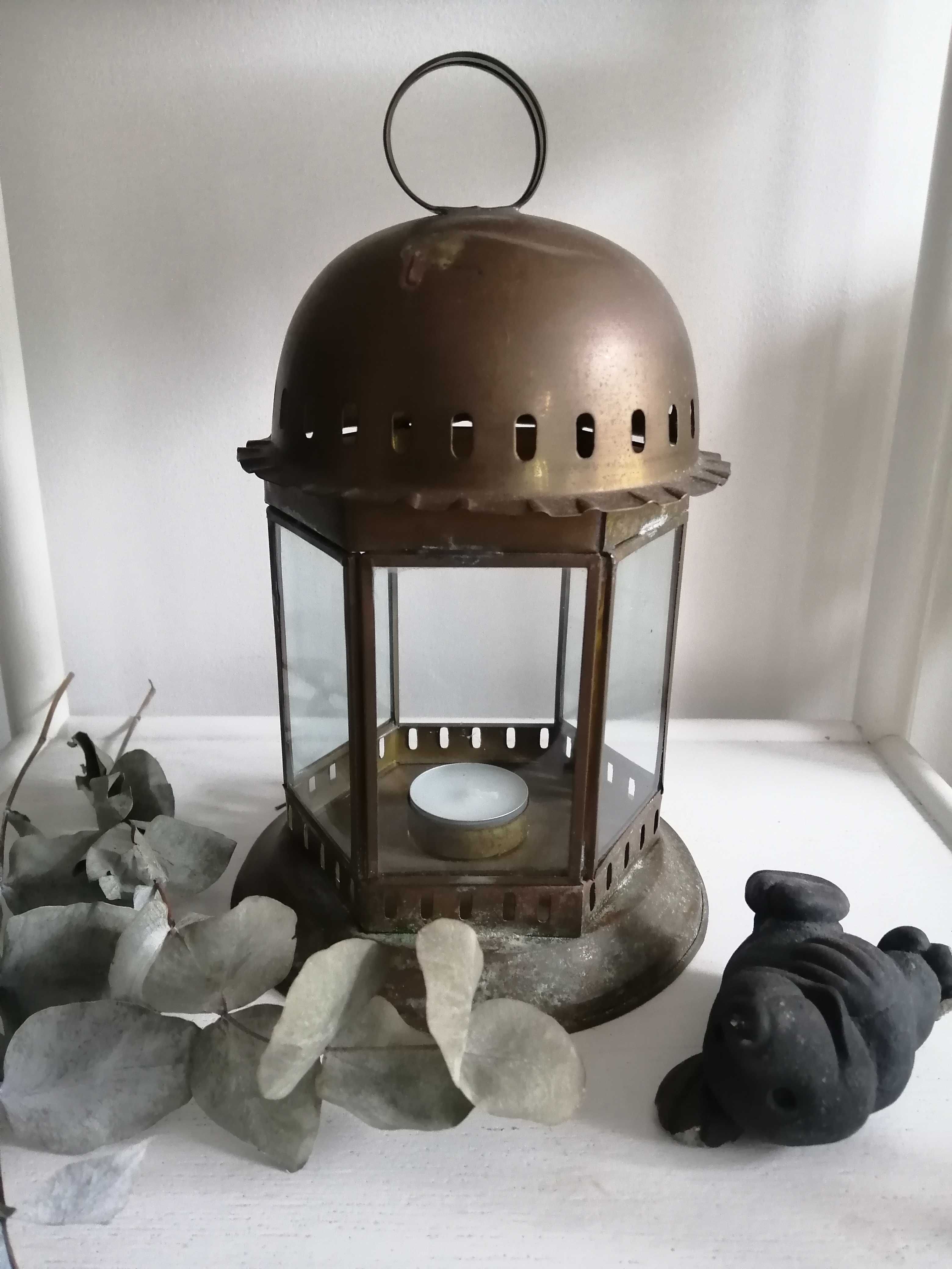 Lampion metalowy miedziany made in India tealight