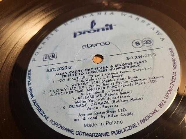 Tribute To Engelbert Humperdinck Alan Caddy Orchestra and Singers LP