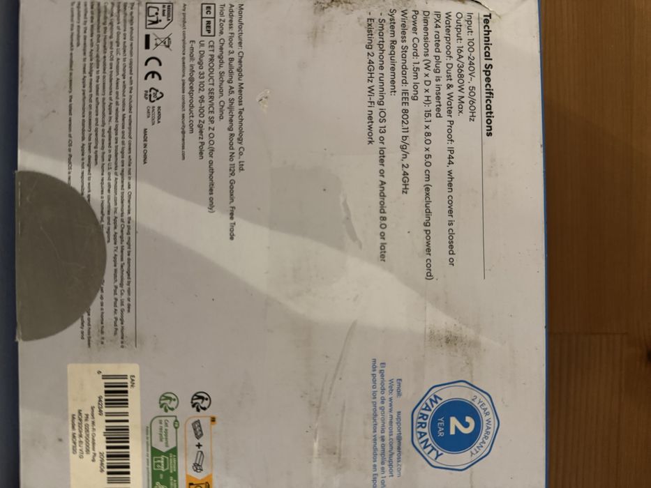 Tomada dupla exterior/interor inteligente WI-FI