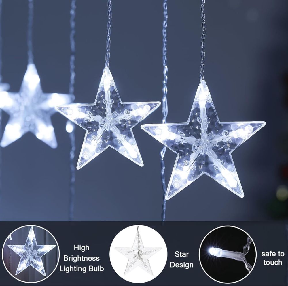 BLOOMWIN Dekoracje świąteczne 2m 138 LED, zasilanie bateryjne