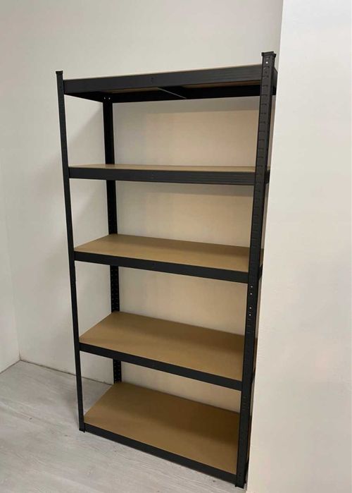 Regał magazynowy metalowy czarny szafka półka do garażu solidny