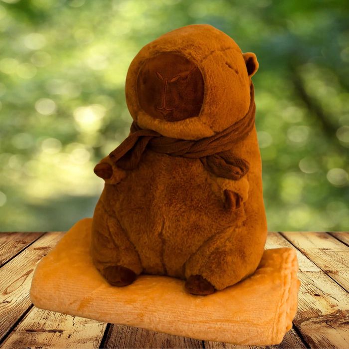 Плед-подушка игрушка 3в1 Капибара (40см)