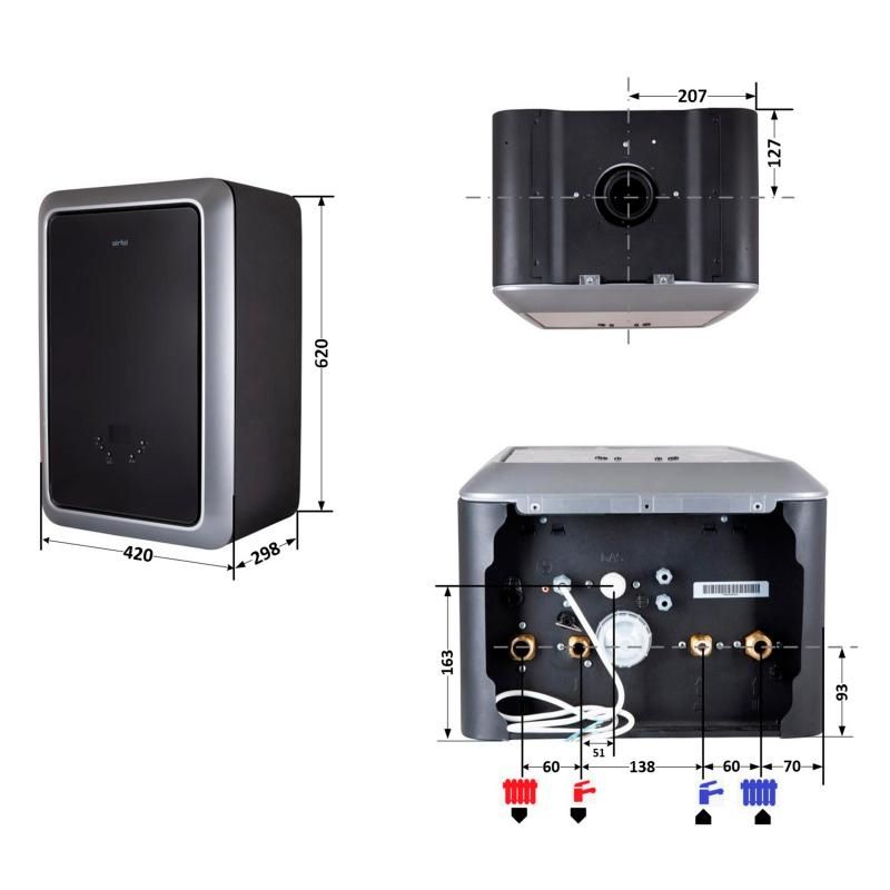 Котел газовый Airfel 23/24кВт+Комплект коакс.дымохода+Сепаратор шлама